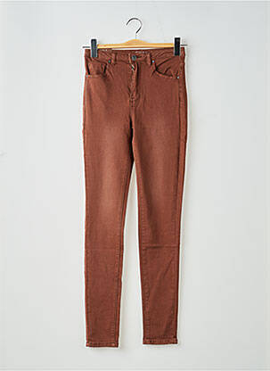 Jeans coupe slim stretch taille haute marron TOXIK3 femme