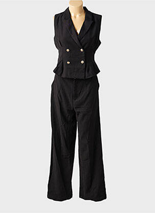 Combi-pantalon tissage crêpe sans manche noir KILKY femme