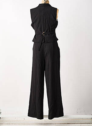 Combi-pantalon tissage crêpe sans manche noir KILKY femme