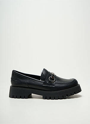 Mocassins tissage satiné talon de 4 à 6cm noir MOOW femme