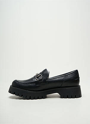 Mocassins tissage satiné talon de 4 à 6cm noir MOOW femme