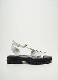 Sandales/nu pieds tissage satiné talon de 4 à 6cm argent CHICMUSE femme