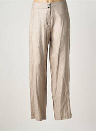 Pantalon droit fermeture zippée sous rabat boutonné taille normale marron QUATTRO femme