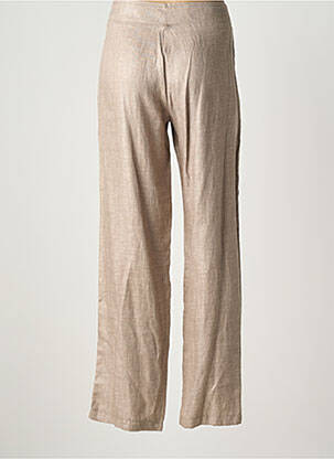 Pantalon droit fermeture zippée sous rabat boutonné taille normale marron QUATTRO femme