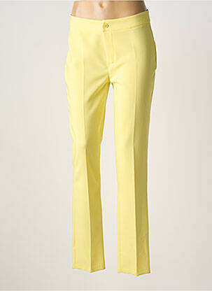 Pantalon chino fermeture zippée sous rabat boutonné taille normale jaune QUATTRO femme