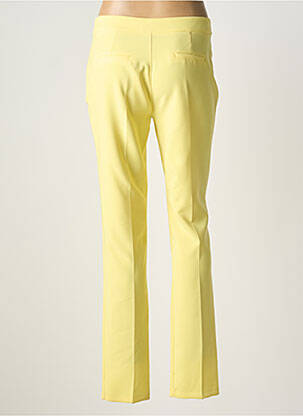 Pantalon chino fermeture zippée sous rabat boutonné taille normale jaune QUATTRO femme