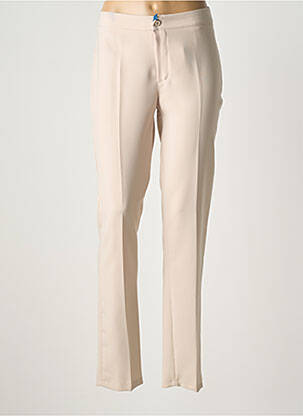 Pantalon chino fermeture zippée sous rabat boutonné taille normale rose QUATTRO femme