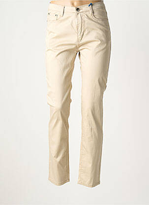 Pantalon slim tissage popeline taille normale beige QUATTRO femme