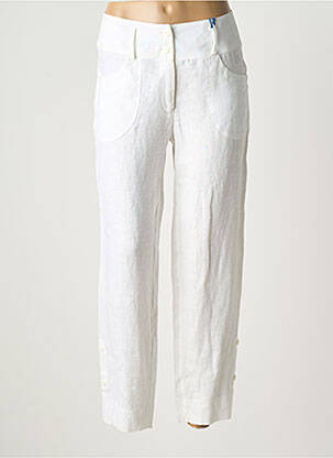 Pantalon droit tissage crêpe taille normale beige QUATTRO femme