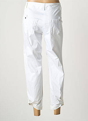 Pantalon 7/8 tissage popeline taille normale blanc QUATTRO femme
