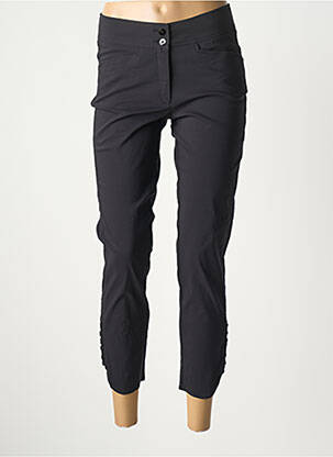 Pantalon 7/8 tissage popeline taille normale noir QUATTRO femme