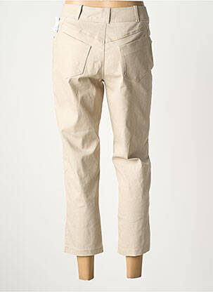 Pantalon 7/8 tissage popeline taille normale beige QUATTRO femme