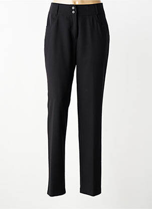 Pantalon droit fermeture zippée sous rabat boutonné noir QUATTRO femme
