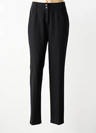 Pantalon droit fermeture zippée sous rabat boutonné noir QUATTRO femme