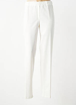 Pantalon droit taille élastique blanc QUATTRO femme