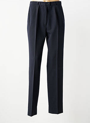 Pantalon droit fermeture zippée sous rabat boutonné bleu QUATTRO femme