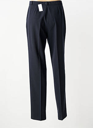 Pantalon droit fermeture zippée sous rabat boutonné bleu QUATTRO femme