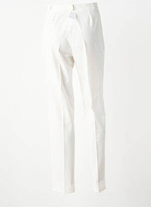 Pantalon droit fermeture zippée sous rabat boutonné blanc QUATTRO femme