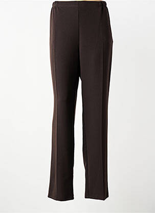 Pantalon droit taille élastique marron QUATTRO femme