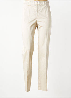 Pantalon droit taille élastique beige QUATTRO femme