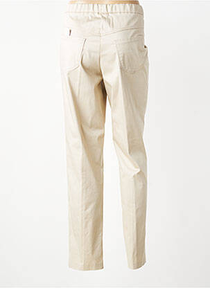 Pantalon droit taille élastique beige QUATTRO femme