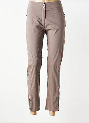 Pantalon 7/8 fermeture zippée sous rabat boutonné gris QUATTRO femme