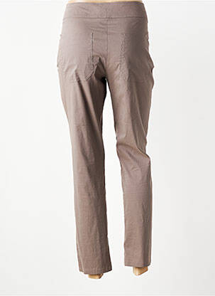Pantalon 7/8 fermeture zippée sous rabat boutonné gris QUATTRO femme