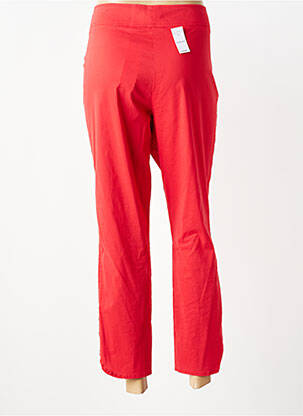 Pantalon 7/8 fermeture zippée sous rabat boutonné rouge QUATTRO femme