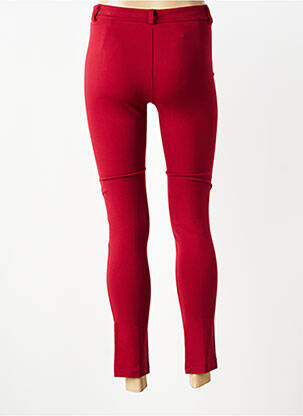 Pantalon 7/8 fermeture zippée sous rabat boutonné rouge QUATTRO femme
