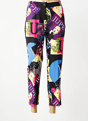 Pantalon 7/8 fermeture zippée sous rabat boutonné noir QUATTRO femme