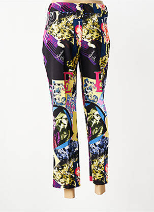 Pantalon 7/8 fermeture zippée sous rabat boutonné noir QUATTRO femme