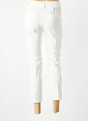 Pantalon 7/8 fermeture zippée sous rabat boutonné blanc QUATTRO femme