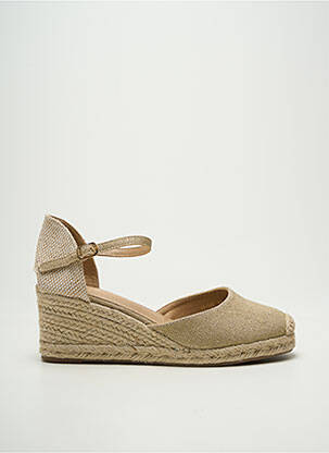 Espadrilles tissage satiné talon de 7 à 9cm or FINDLAY femme