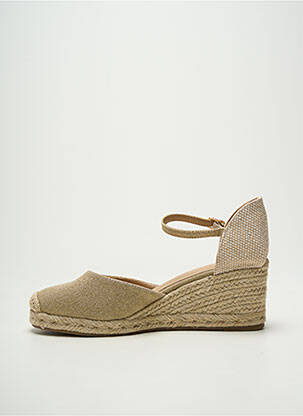 Espadrilles tissage satiné talon de 7 à 9cm or FINDLAY femme