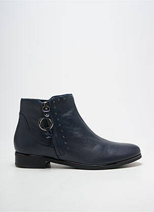 Bottines/boots tissage satiné talon plat jusqu'à 3cm bleu FUGITIVE BY FRANCESCO ROSSI femme