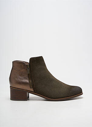 Bottines/boots tissage satiné talon de 4 à 6cm vert FUGITIVE BY FRANCESCO ROSSI femme