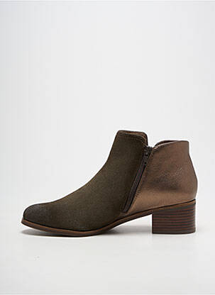 Bottines/boots tissage satiné talon de 4 à 6cm vert FUGITIVE BY FRANCESCO ROSSI femme