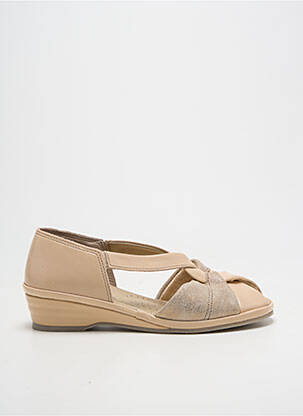 Sandales/nu pieds tissage satiné talon plat jusqu'à 3cm beige BOISSY femme