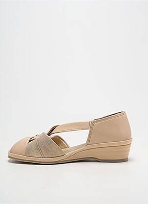 Sandales/nu pieds tissage satiné talon plat jusqu'à 3cm beige BOISSY femme