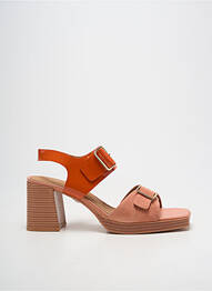 Sandales/nu pieds matière lisse talon de 7 à 9cm orange FUGITIVE BY FRANCESCO ROSSI femme