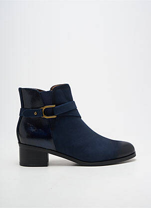 Bottines/boots tissage satiné talon de 4 à 6cm bleu FUGITIVE BY FRANCESCO ROSSI femme