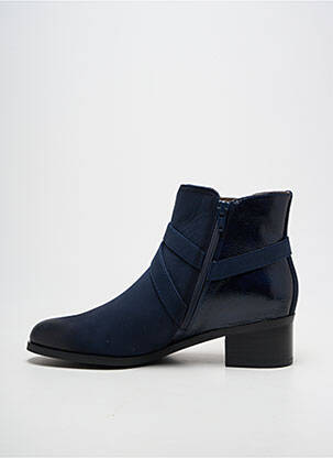 Bottines/boots tissage satiné talon de 4 à 6cm bleu FUGITIVE BY FRANCESCO ROSSI femme