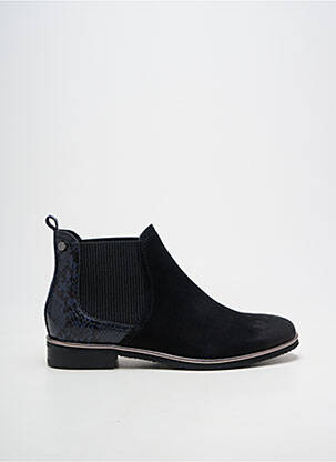 Bottines/boots tissage satiné talon plat jusqu'à 3cm bleu FUGITIVE BY FRANCESCO ROSSI femme