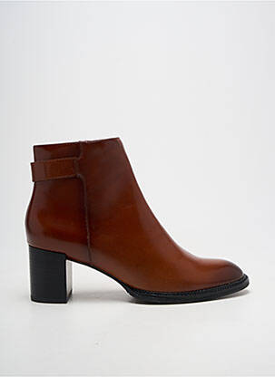 Bottines/boots tissage satiné talon de 4 à 6cm marron FUGITIVE BY FRANCESCO ROSSI femme