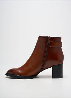 Bottines/boots tissage satiné talon de 4 à 6cm marron FUGITIVE BY FRANCESCO ROSSI femme