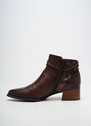 Bottines/boots matière lisse talon de 4 à 6cm marron FUGITIVE BY FRANCESCO ROSSI femme