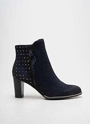 Bottines/boots tissage satiné talon de 7 à 9cm bleu FUGITIVE BY FRANCESCO ROSSI femme