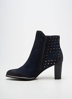 Bottines/boots tissage satiné talon de 7 à 9cm bleu FUGITIVE BY FRANCESCO ROSSI femme