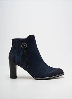 Bottines/boots bout pointu talon de 7 à 9cm bleu FUGITIVE BY FRANCESCO ROSSI femme