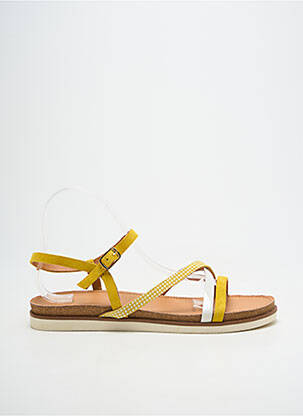 Sandales/nu pieds tissage satiné talon plat jusqu'à 3cm jaune FUGITIVE BY FRANCESCO ROSSI femme